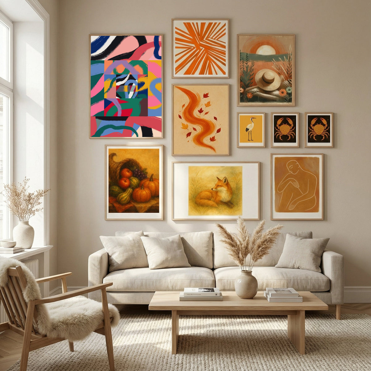 Colorful Line Ribbon Abstract Poster by Little Dean in Nordic Tranquility gallery wall