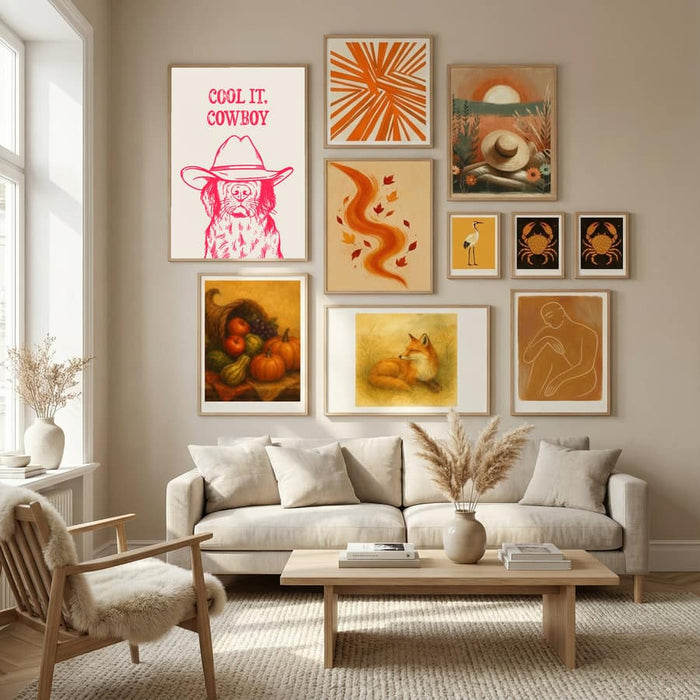 Cool it Cowboy Pink Poster by Tara Royle in Nordic Tranquility gallery wall
