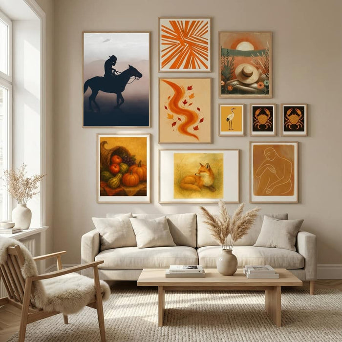 Cowboy Sunset Ride Poster by M. Emre Erol in Nordic Tranquility gallery wall