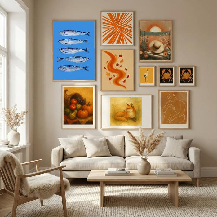 Sardines on Blue Poster – Poster und Kunstdruck