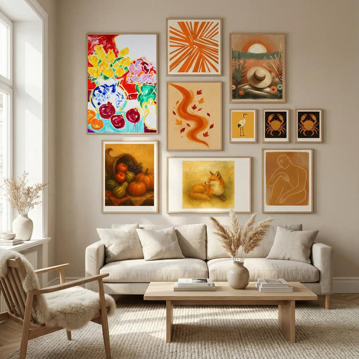 Still Life With Pomegranates And Yellow Roses, Tamara Jare, oil on canvas Poster by Tamara Jare in Nordic Tranquility gallery wall