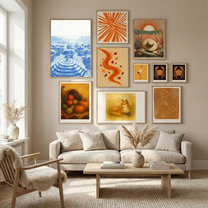 Striped Umbrellas Poster – plakat og kunsttryk