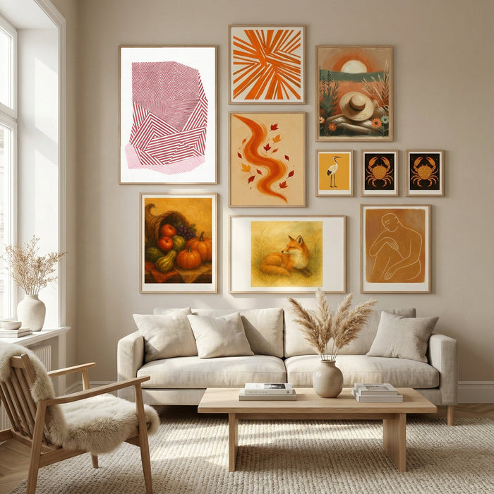 Striped geometric shape Poster by Paulina Vårregn in Nordic Tranquility gallery wall