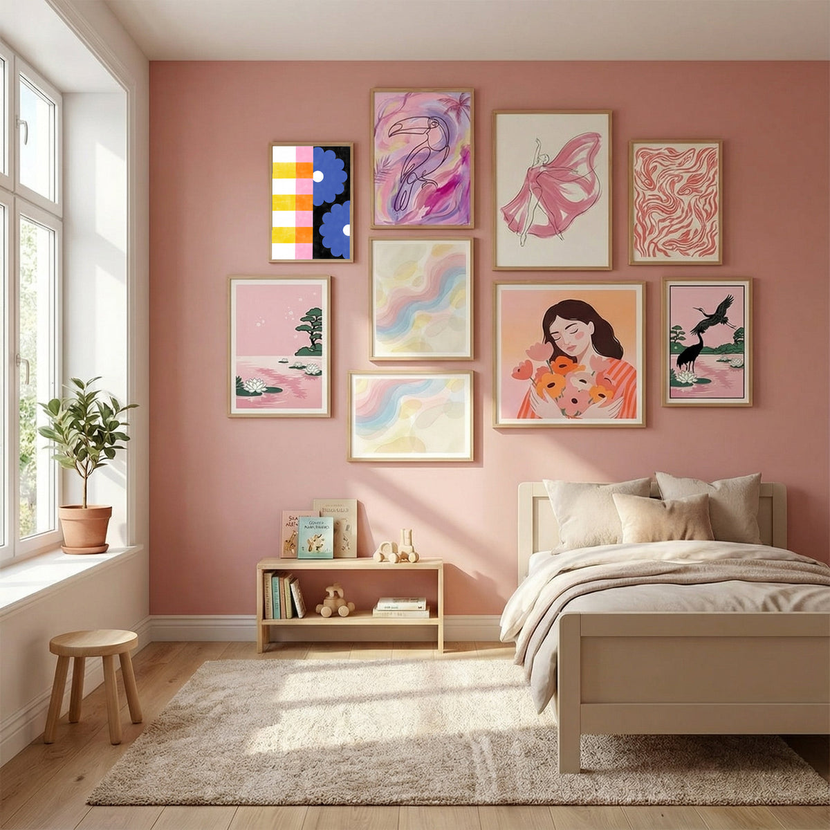 3x4 Aspectratiomixed40 Poster by Elena Ristova in Serene Pink gallery wall