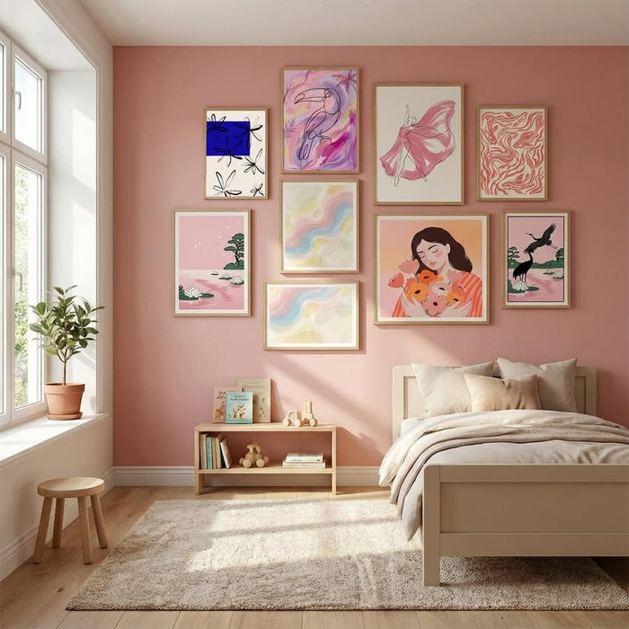 Bloomingpetalsno04 Poster by Treechild in Serene Pink gallery wall
