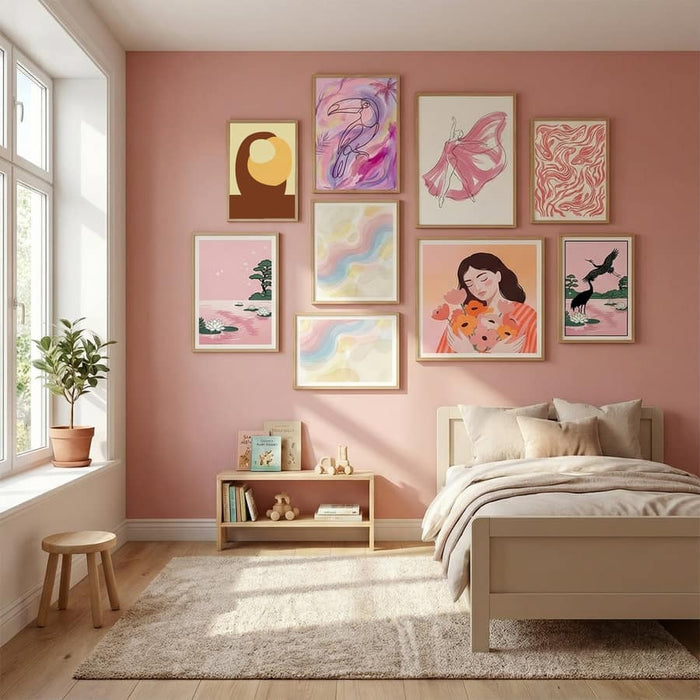 Color Shapes 0003 Poster by Dina Dankers in Serene Pink gallery wall
