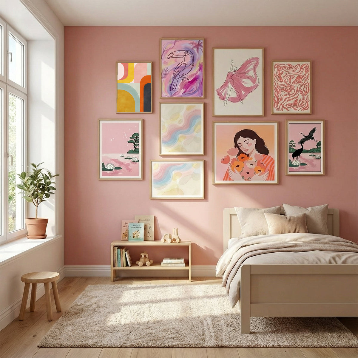 Friendly Colors2 Poster by Ana Rut Bre in Serene Pink gallery wall
