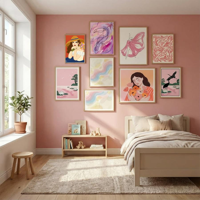 Spring Portrait Poster by Dianne Nicole Fernando in Serene Pink gallery wall