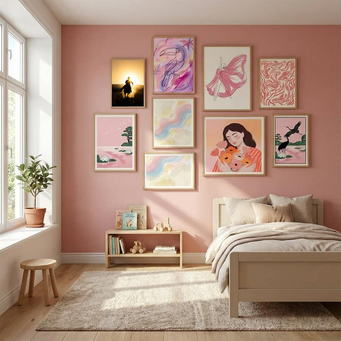 The Cowboy Poster by Matt Jacob in Serene Pink gallery wall