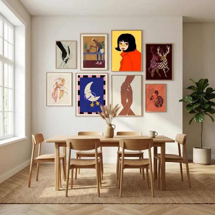Girl In Red Coat Poster by Dianne Nicole Fernando in Sophisticated Simplicity gallery wall