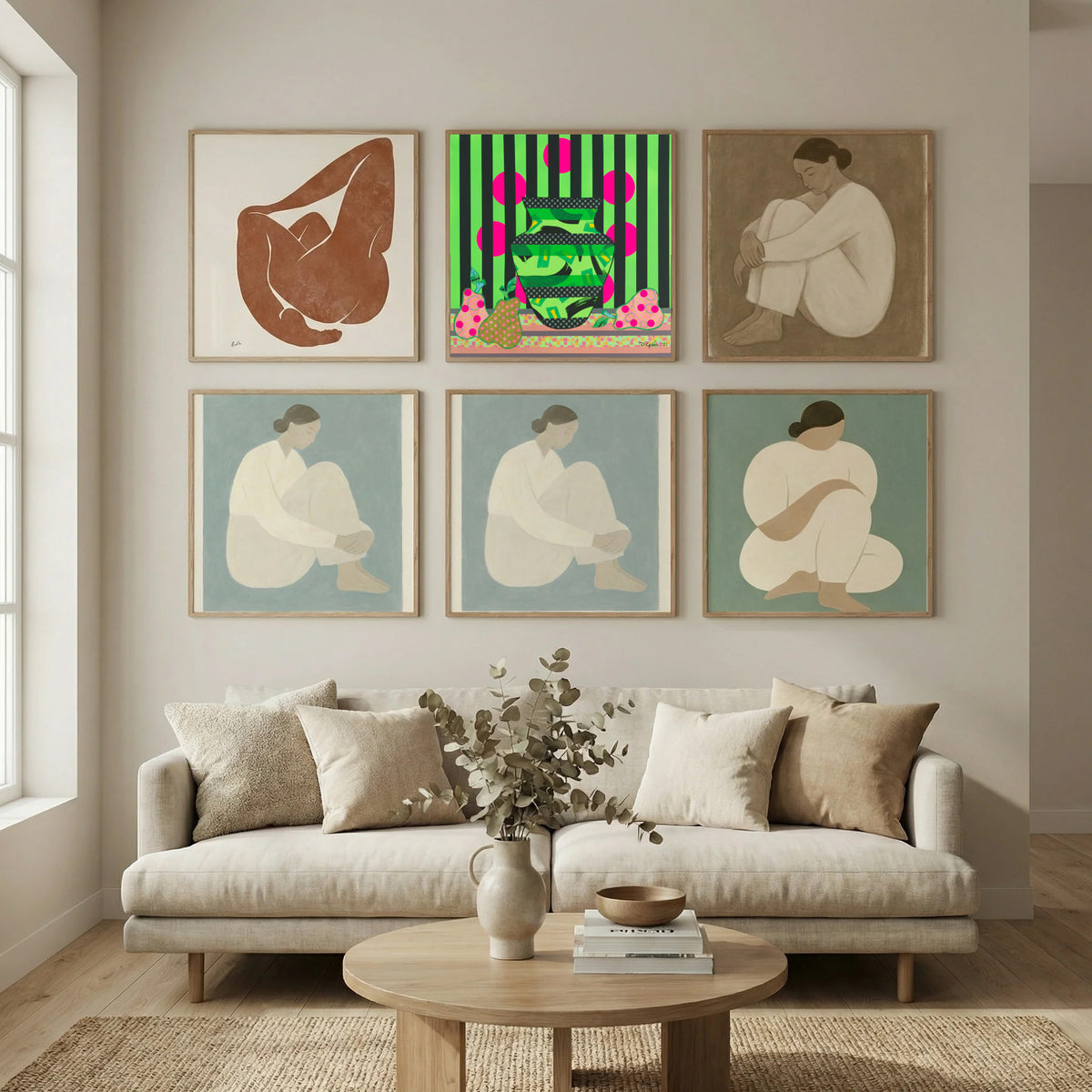 Green Vase & Pears Poster by David Galan in Still Air & Solitude gallery wall