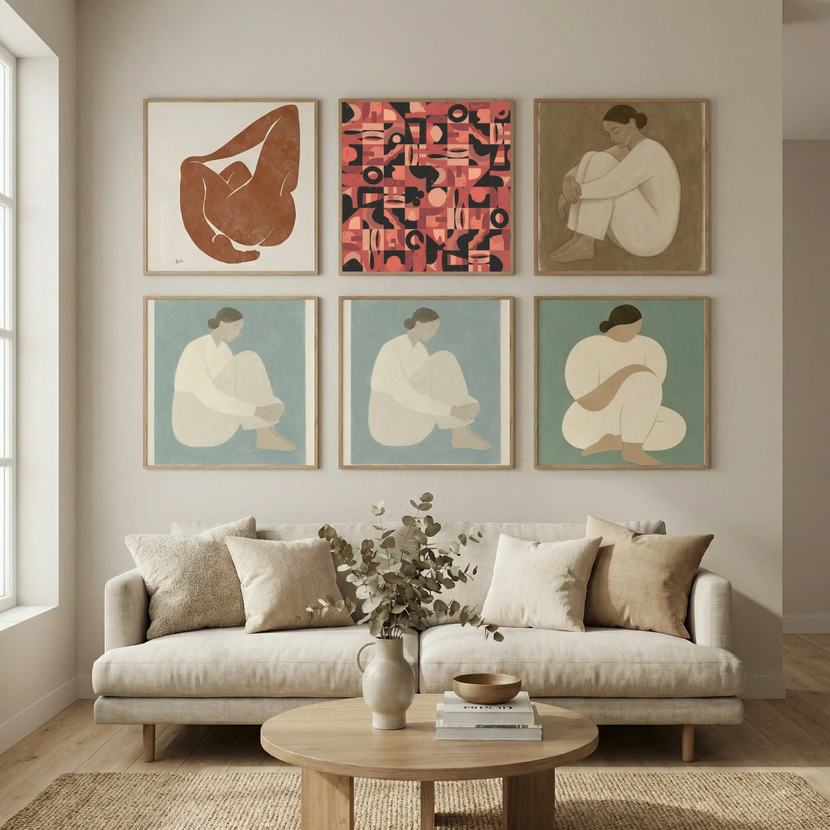 Mid Century Grid Pattern Nine Poster by Little Dean in Still Air & Solitude gallery wall
