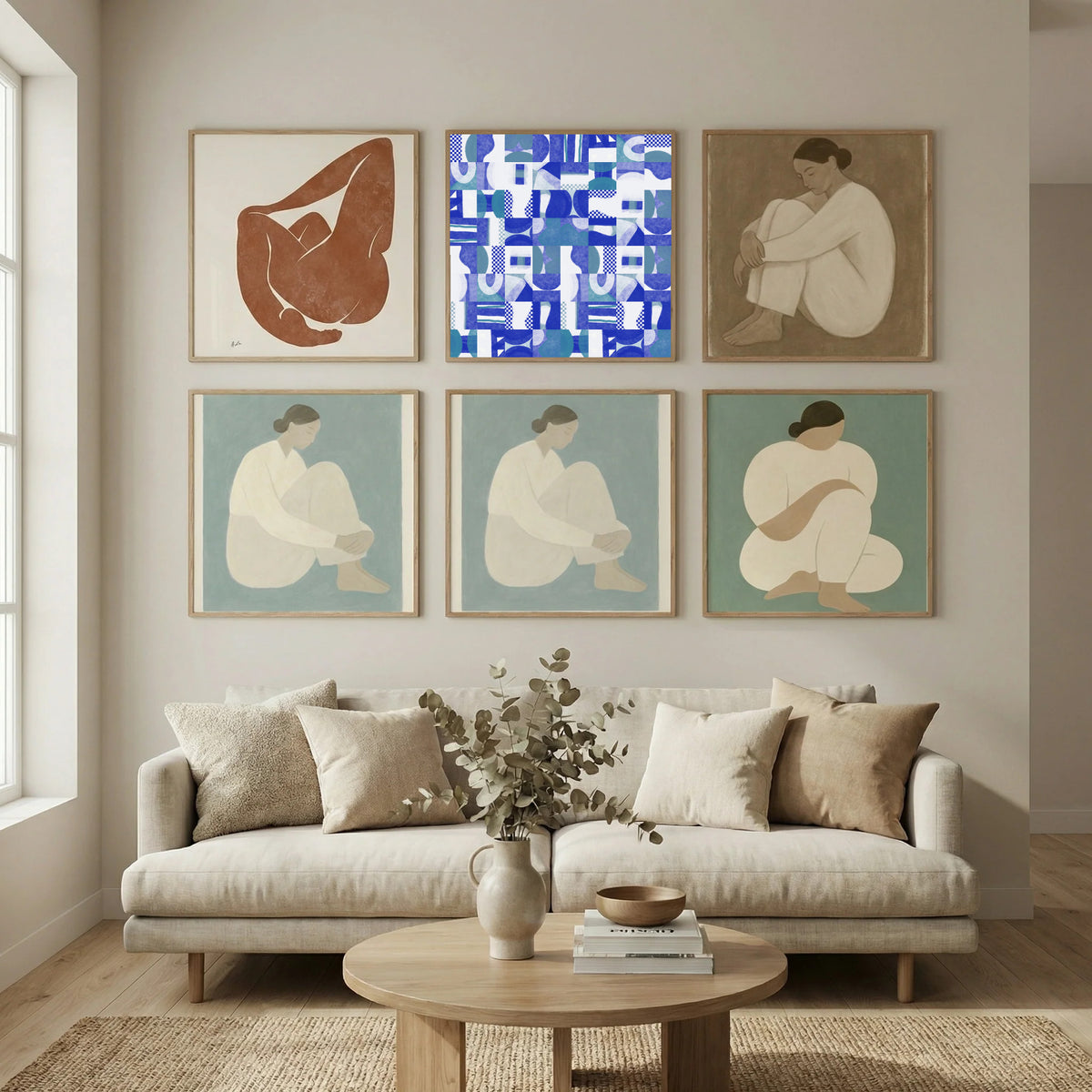 Mid Century Grid Pattern Six Poster by Little Dean in Still Air & Solitude gallery wall