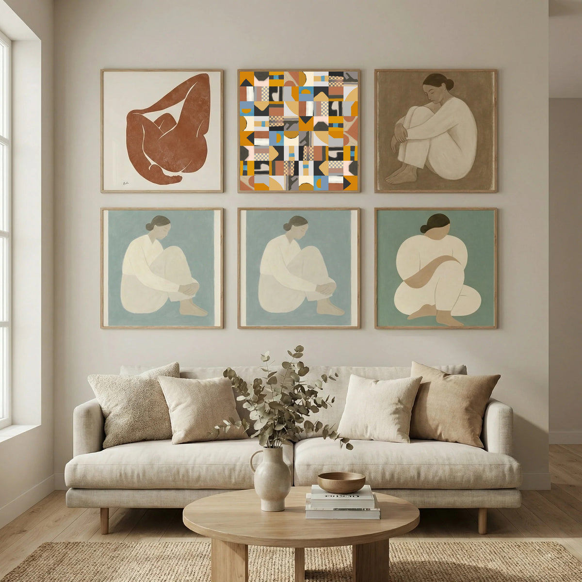 Mid Century Grid Pattern Two Poster by Little Dean in Still Air & Solitude gallery wall