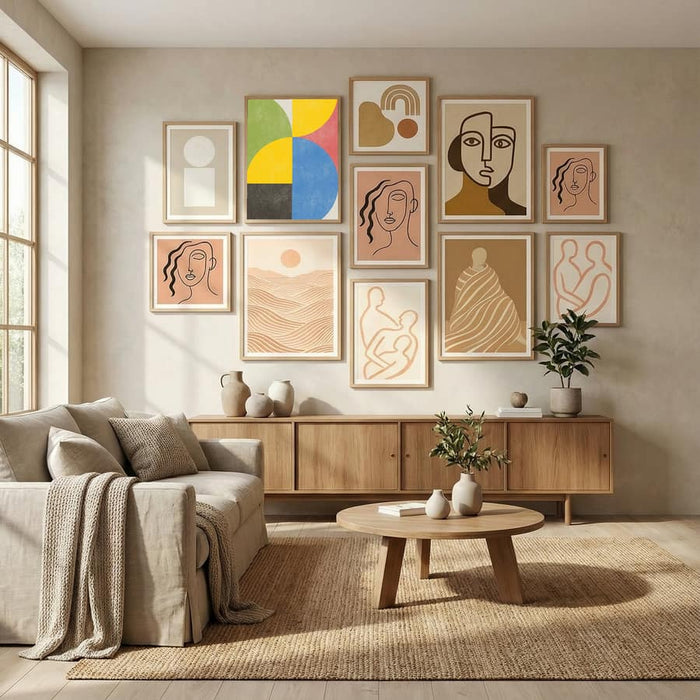 Retro Shapes Poster by The Miuus Studio in Evolving Winter Elegance gallery wall