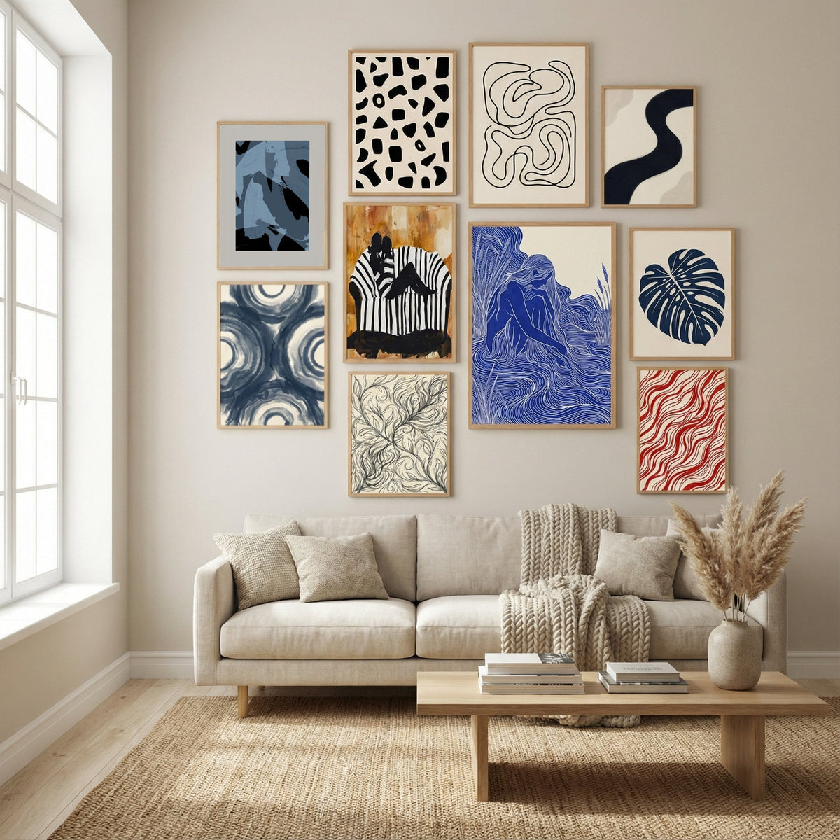 Abstract Brush Strokes 60Y Poster by Mareike Böhmer in Winter Sanctuary gallery wall