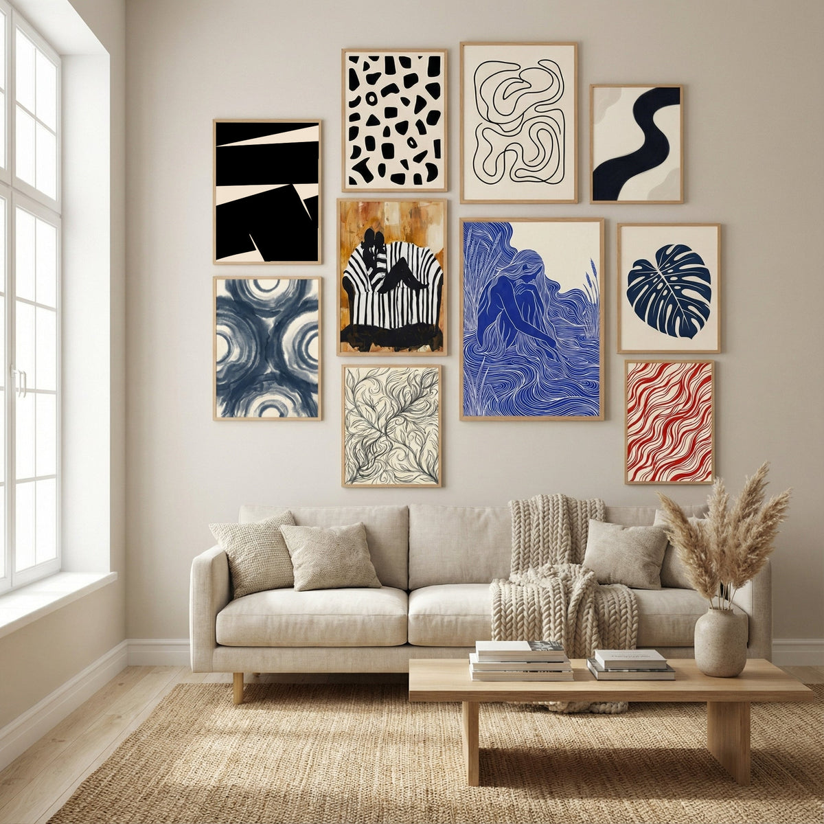 Black Plain Abstract Poster by Little Dean in Winter Sanctuary gallery wall