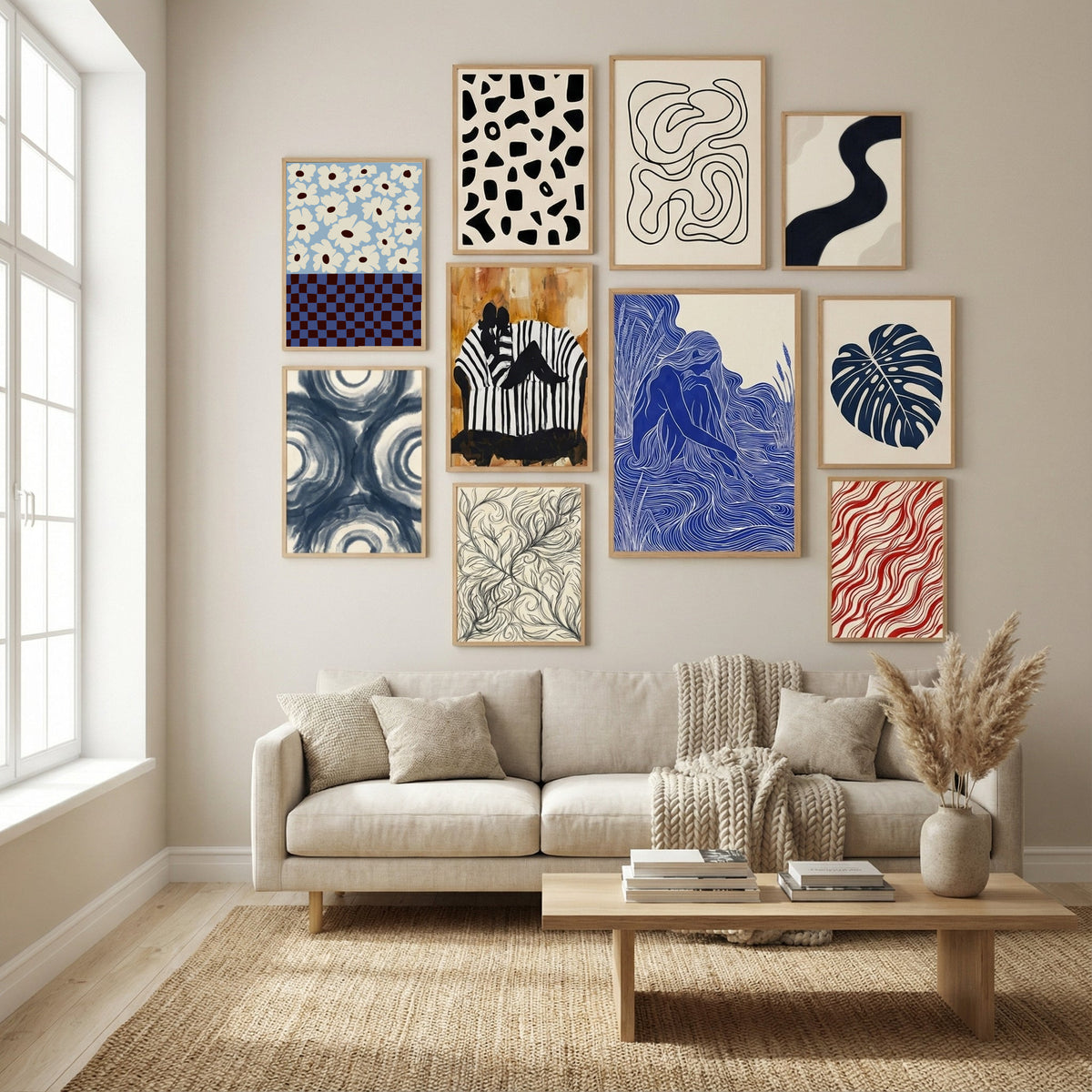 Flowers_checkerboard Poster by Miho Art Studio in Winter Sanctuary gallery wall