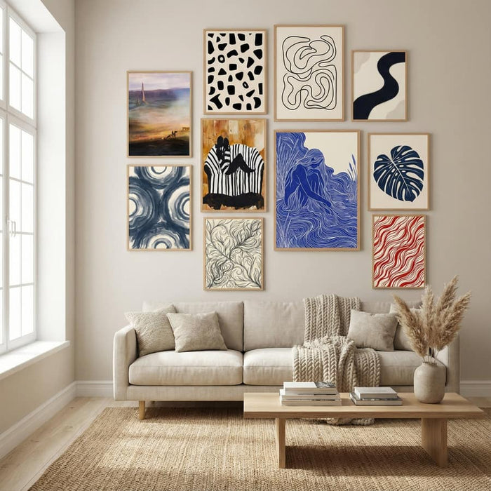 Misty Western Cattle Drive Poster by Shenshen Dou in Winter Sanctuary gallery wall