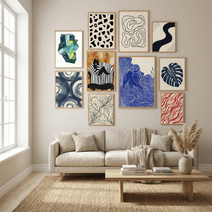 Polygonal shape IV. Poster by Paulina Vårregn in Winter Sanctuary gallery wall