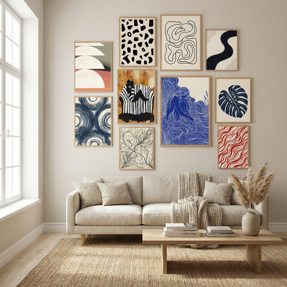 Wide Geometric Poster by Little Dean in Winter Sanctuary gallery wall