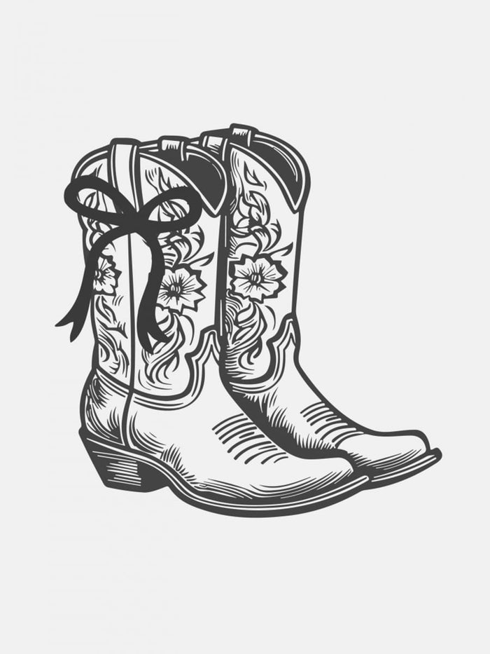 Black Cowgirl Boots with Bow Poster – Poster und Kunstdruck