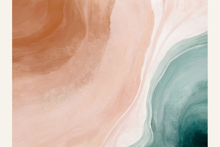 Blush Sand and Teal Sea Poster – plakat og kunsttryk