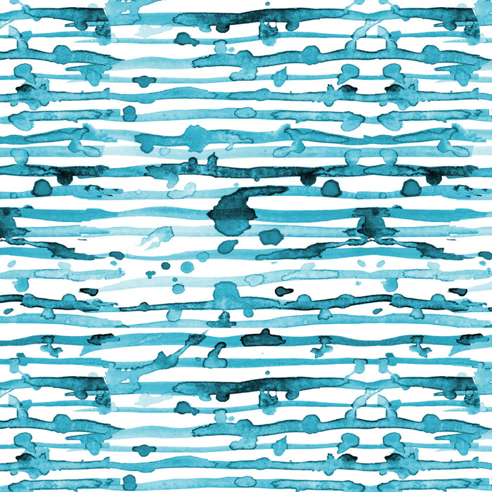 Póster Indigo Teal Line Splatter Watercolor – póster e impresión artística