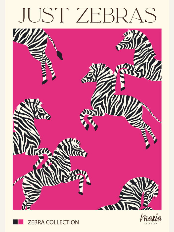 JUST ZEBRAS. Zebra Collection Poster – plakat og kunsttryk