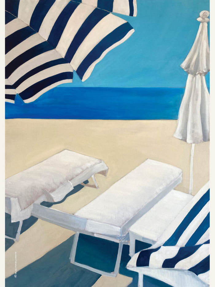 Mediterrannean Beach Siesta Poster – Poster und Kunstdruck