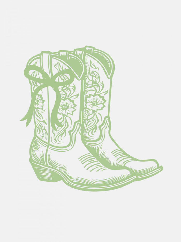 Sage Green Cowgirl Boots with Bow Poster – Poster und Kunstdruck