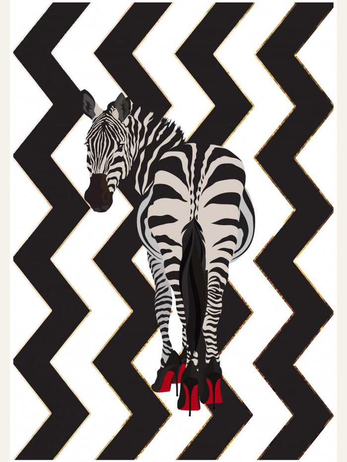 Zebra Heels Zigzag Poster – plakat og kunsttryk