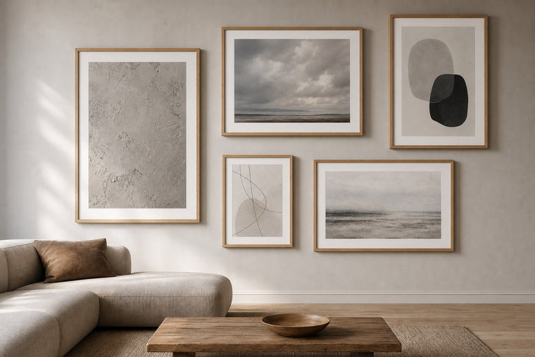 Nordic editorial seasonally styled Nordic living space featuring framed wall art and restrained seasonal details that directly express the article theme