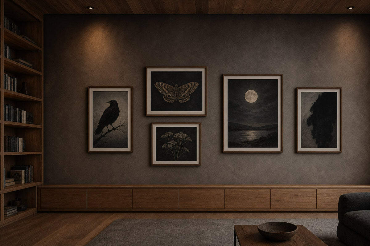 Nordic editorial seasonally styled Nordic living space featuring framed wall art and restrained seasonal details that directly express the article theme