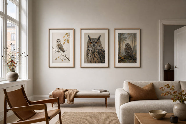 Nordic editorial seasonally styled Nordic living space featuring framed wall art and restrained seasonal details that directly express the article theme