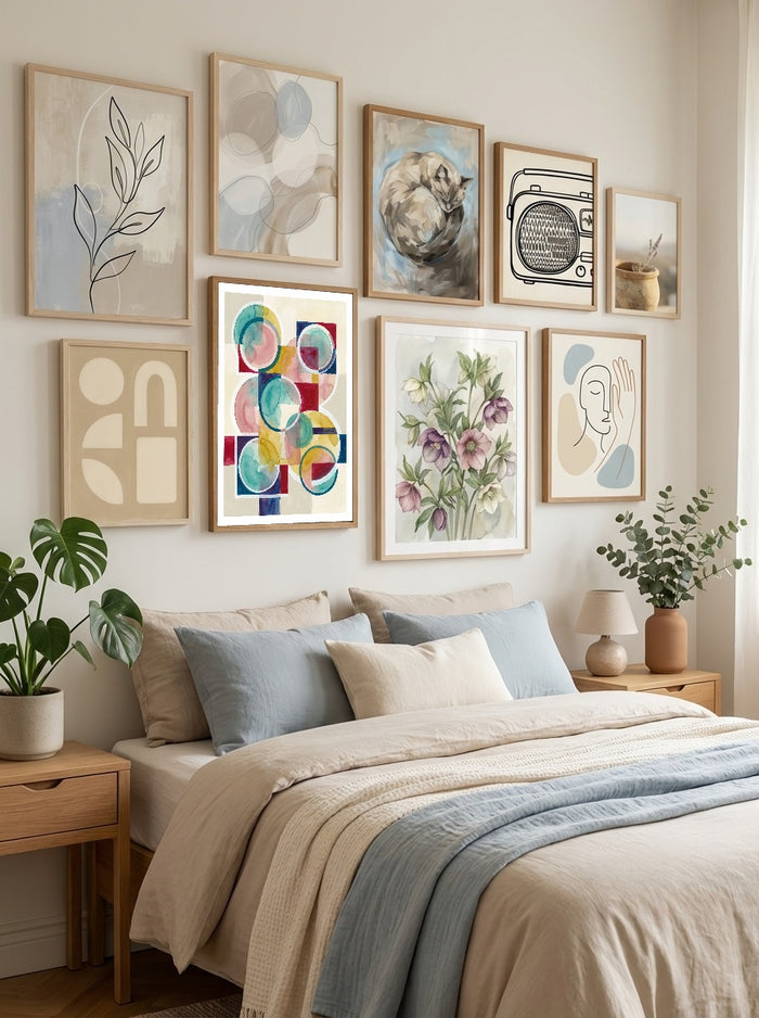 Geometric Harmony Beige – poster and art print