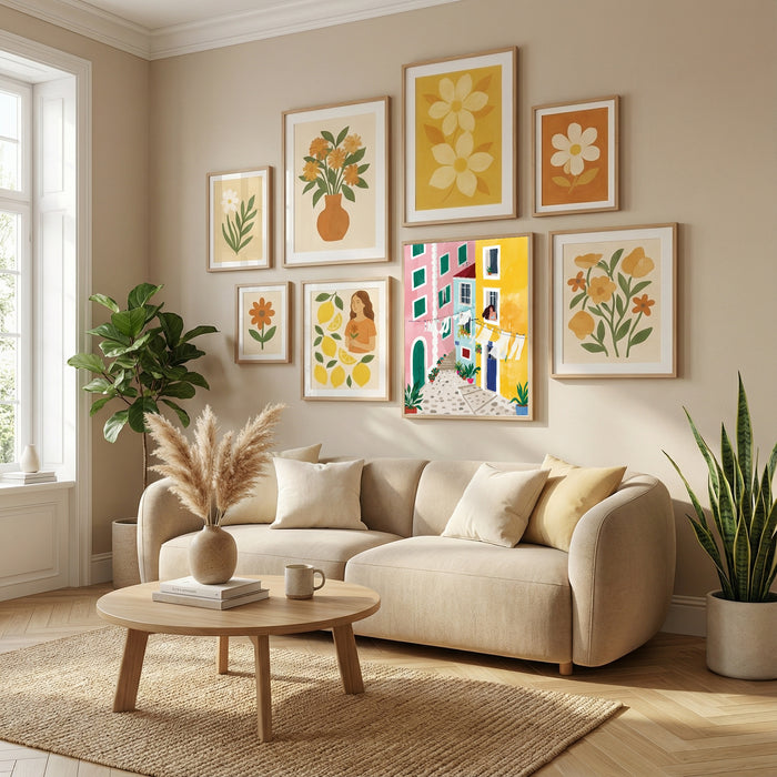 Colorful Village Alley – plakat og kunsttryk