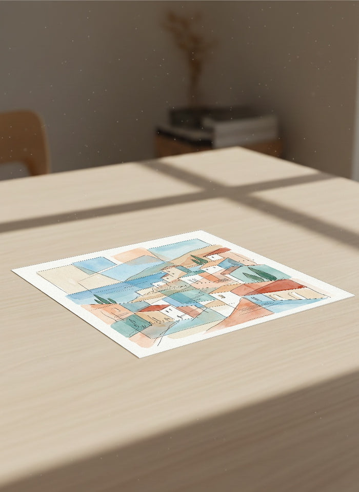 Fragmented Mediterranean View – plakat og kunsttryk