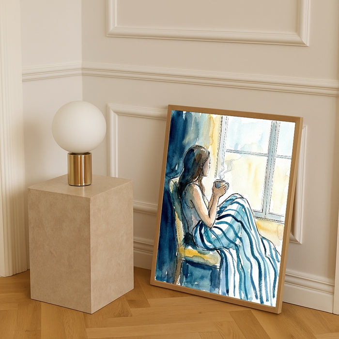 Striped Serenity Blue – poster and art print