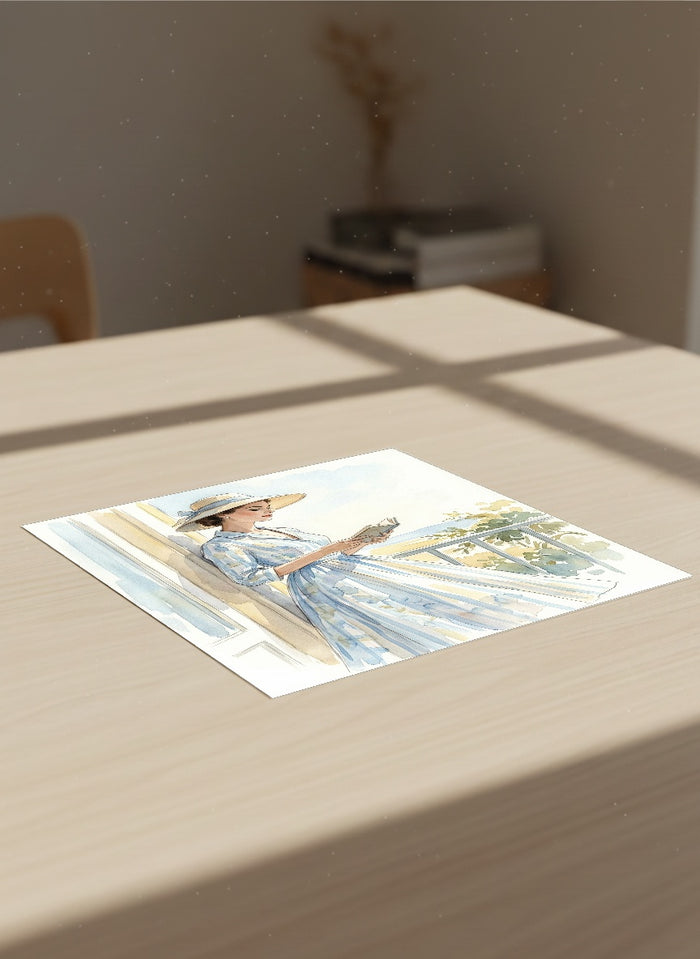 Striped Serenity Blue – poster and art print