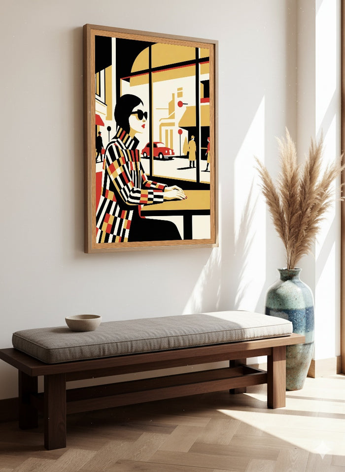 Striped Serenity Beige – poster and art print