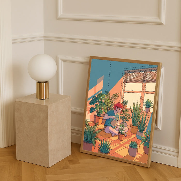 Stille refleksion Blå – plakat og kunsttryk
