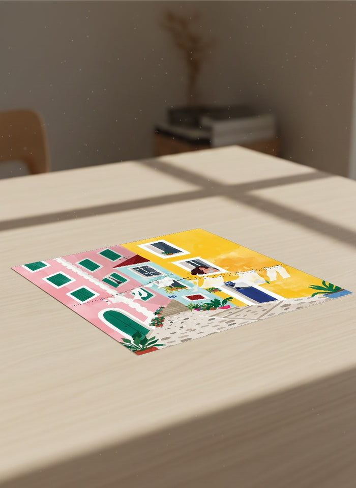Colorful Village Alley – plakat og kunsttryk