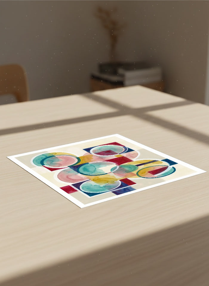 Geometric Harmony Beige – poster and art print