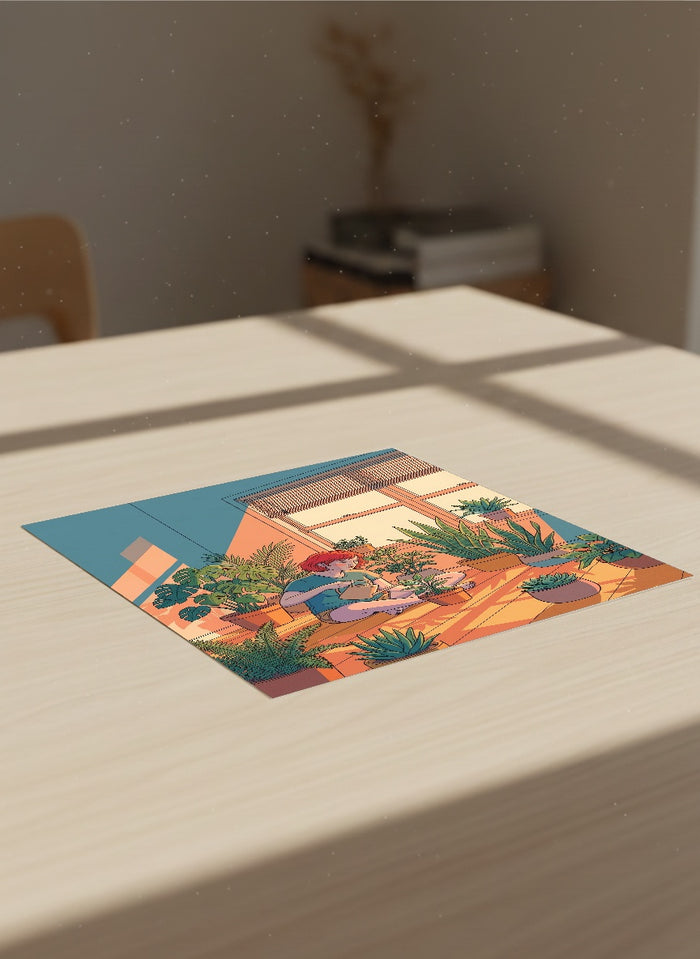 Stille refleksion Blå – plakat og kunsttryk