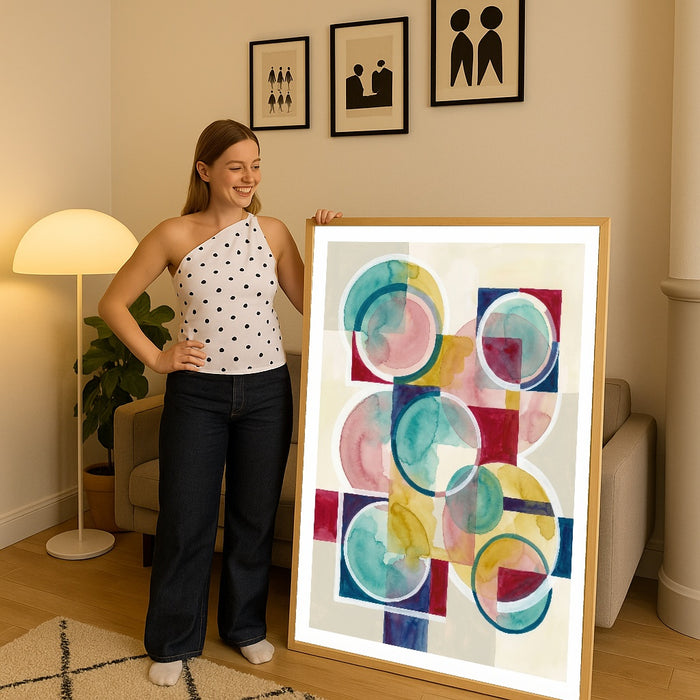 Geometric Harmony Beige – poster and art print
