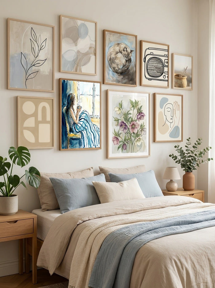 Striped Serenity Blue – poster and art print