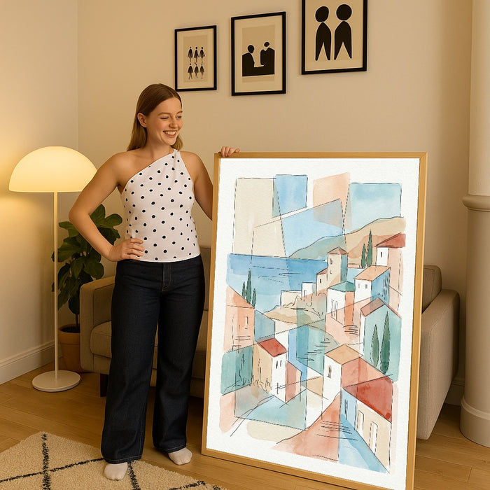 Fragmented Mediterranean View – plakat og kunsttryk