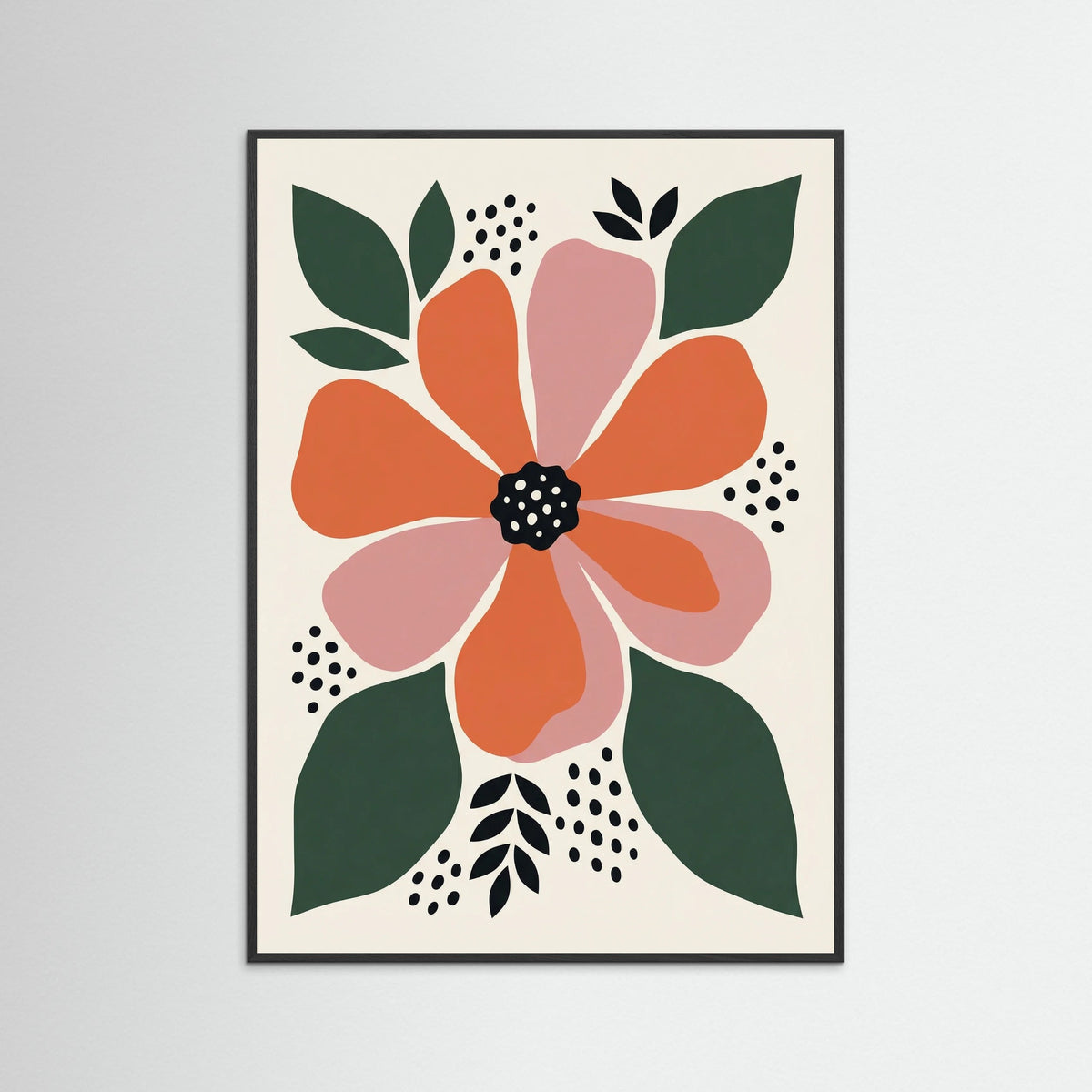 Black Wood Abstract Bloom Garden