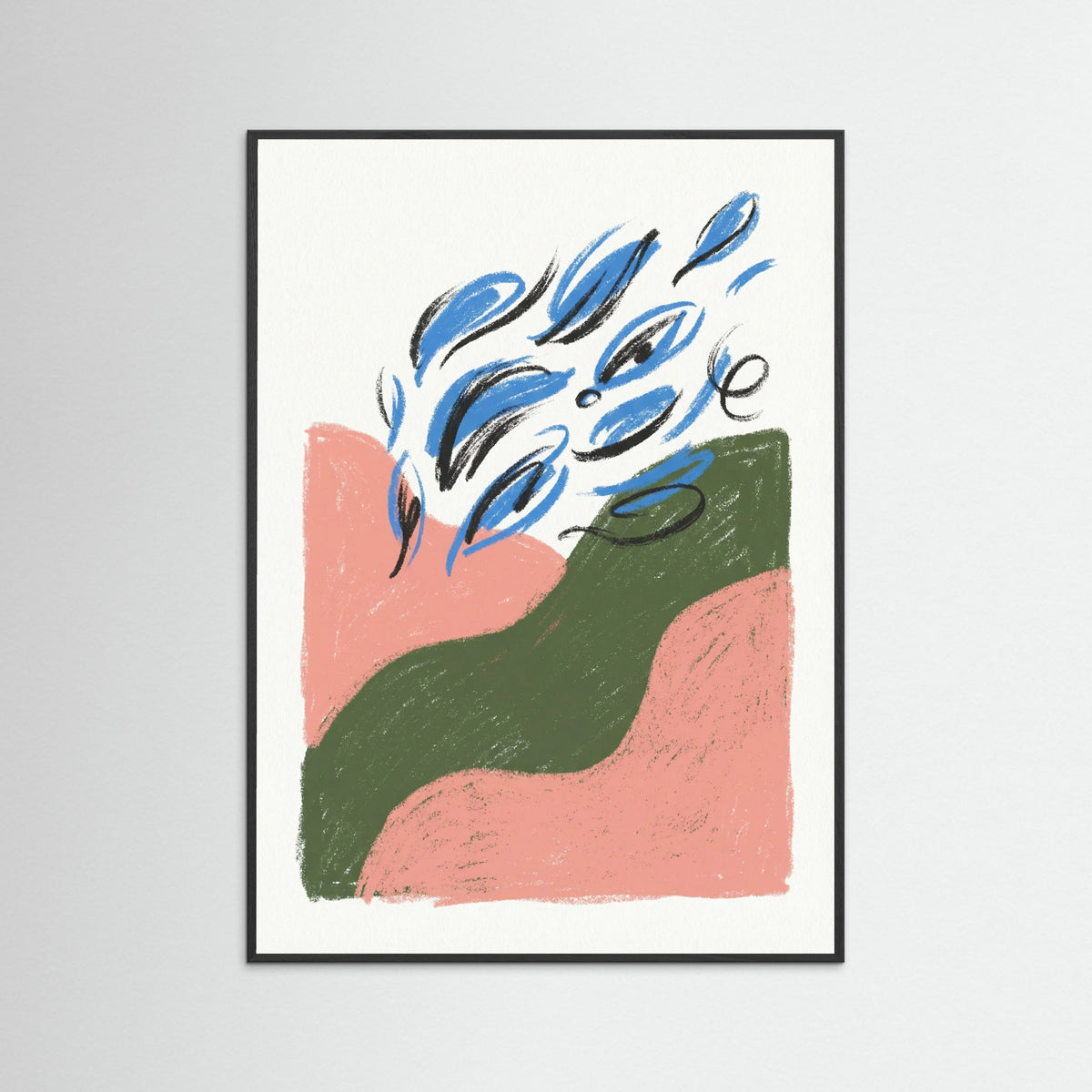 Black Wood Abstract Botanical Burst